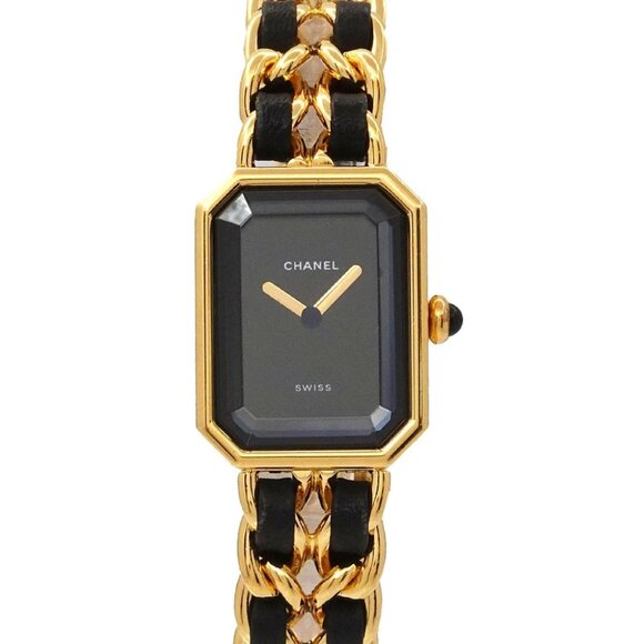 CHANEL Premiere Size L H0001 Vintage Quartz Black Dial Ladies Watch 90286005 - Picture 1 of 6